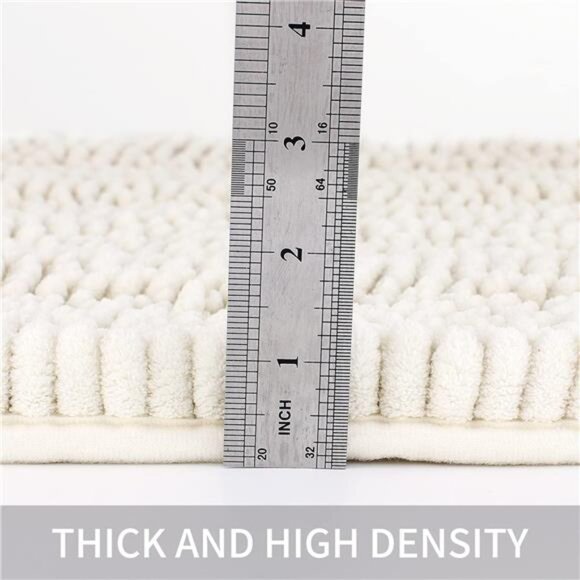Bath Mats for Bathroom White,Thick Soft Chenille Floor Mats,16x24 Inches - Picture 4 of 7